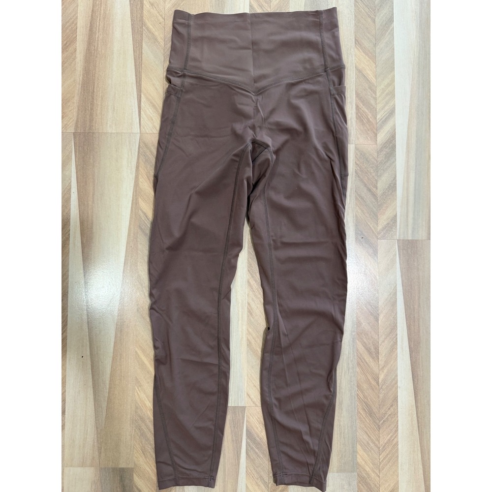 Halara High Waisted 7/8 Leggings Activewear Women Small Brown Pockets